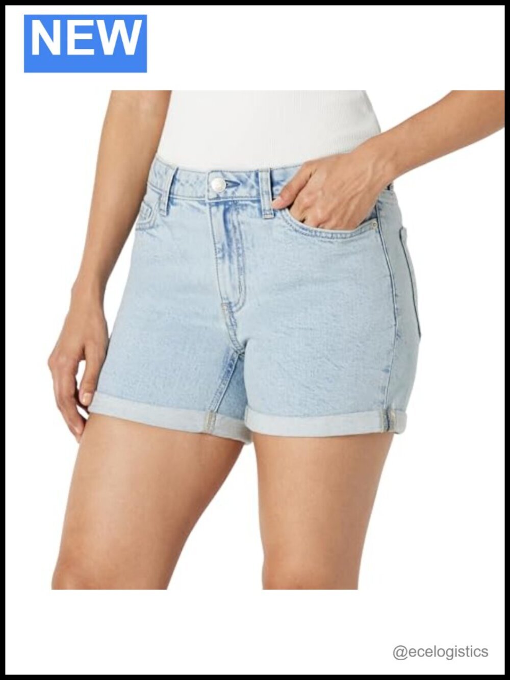 Slim Fit Mid-Rise 4" Denim Shorts